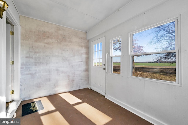 view of unfurnished sunroom