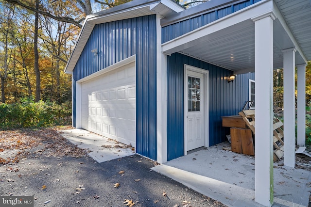 view of garage