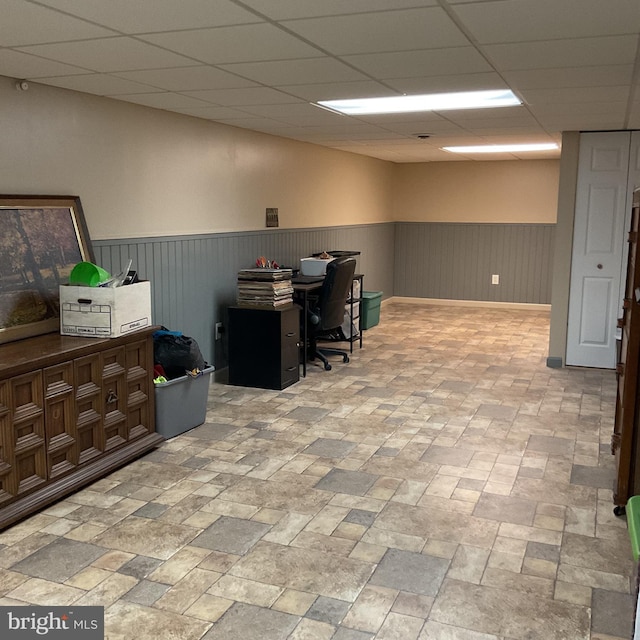 office with a drop ceiling
