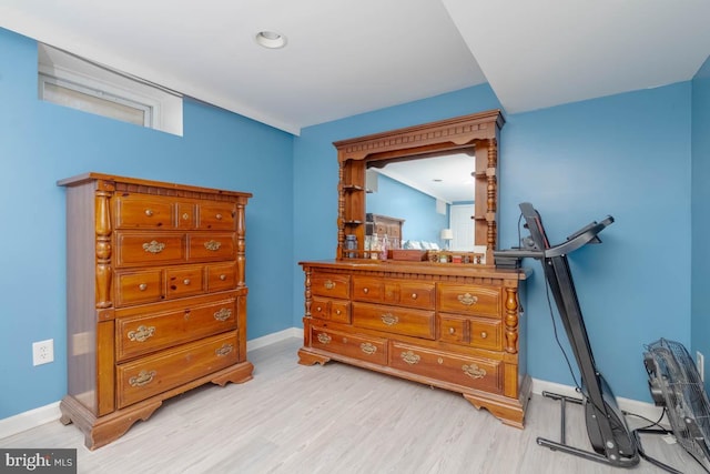 bedroom featuring light hardwood / wood-style floors