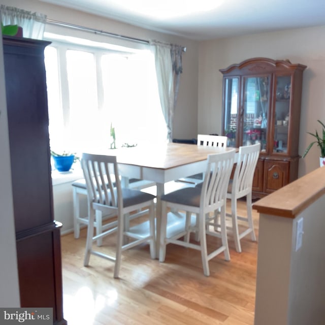 dining room with light wood-type flooring