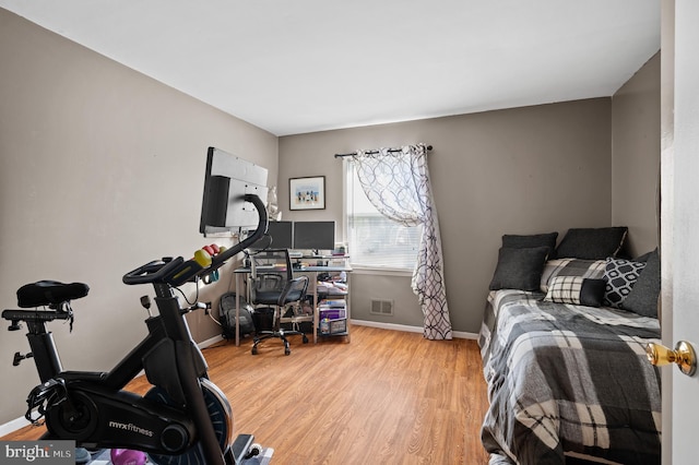 bedroom featuring light hardwood / wood-style flooring