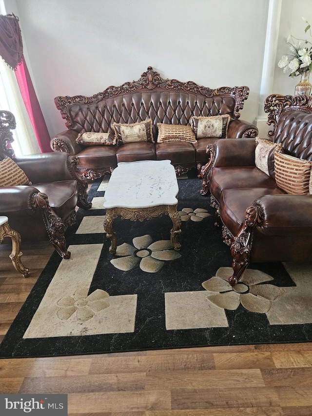 living room featuring wood-type flooring