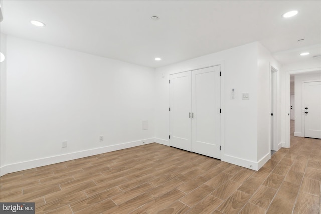 unfurnished bedroom featuring a closet