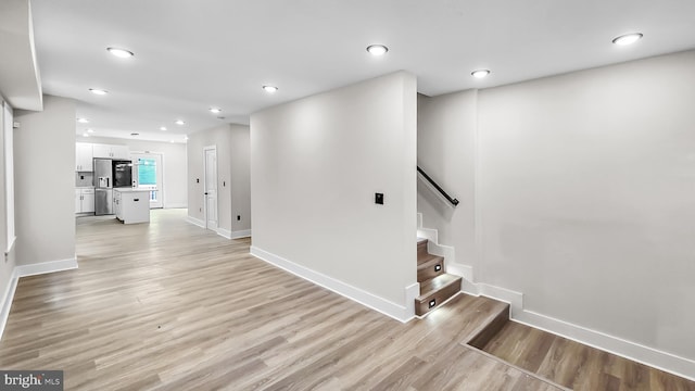 interior space with light hardwood / wood-style floors