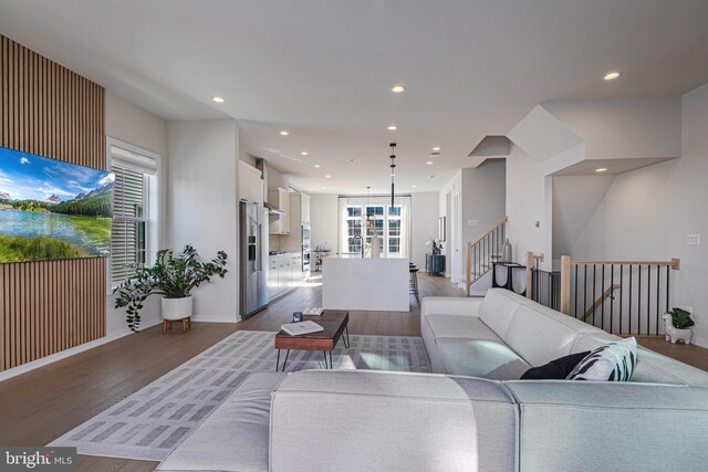 living room featuring wood-type flooring