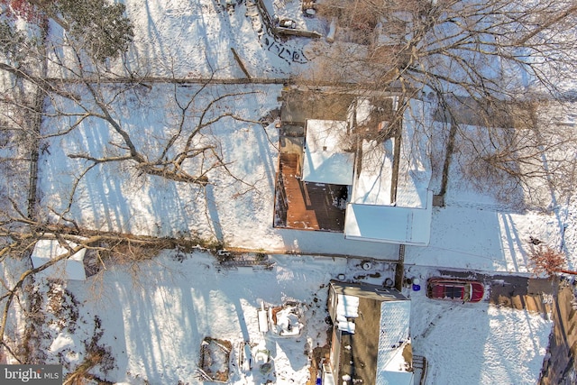 view of snowy aerial view