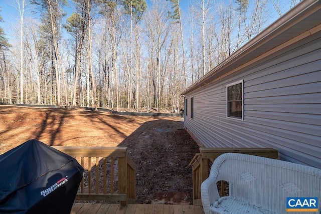 view of yard featuring a deck