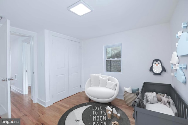 sitting room featuring wood-type flooring