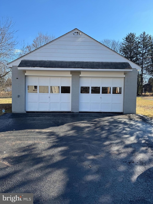 view of garage