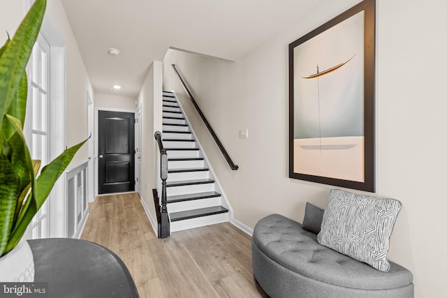 foyer featuring light hardwood / wood-style flooring