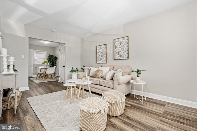 living room featuring hardwood / wood-style flooring