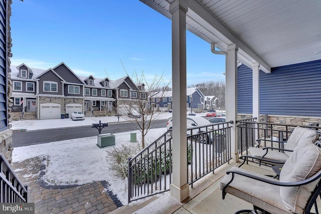 balcony with covered porch