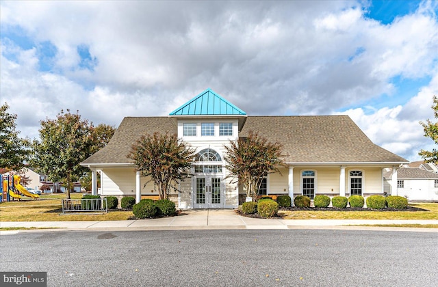 view of front of property with french doors