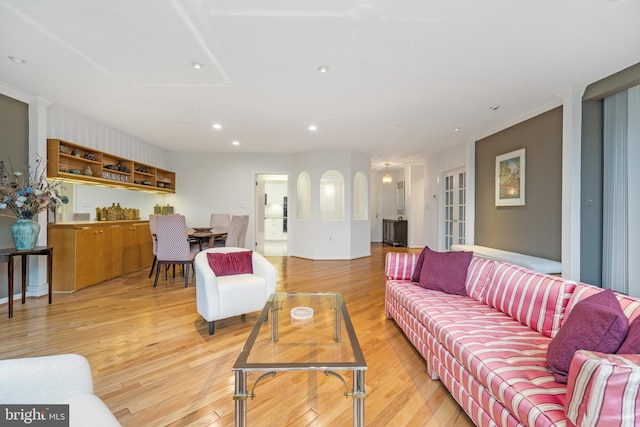 living room featuring light hardwood / wood-style floors