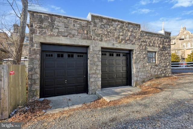 view of garage