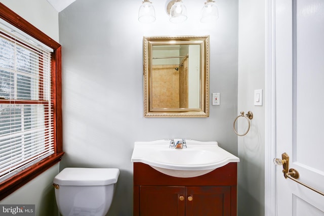 bathroom with toilet and vanity