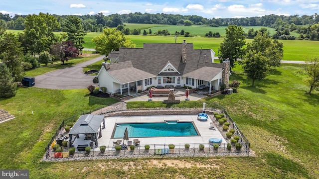 drone / aerial view featuring a rural view