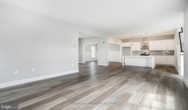 unfurnished living room featuring hardwood / wood-style floors
