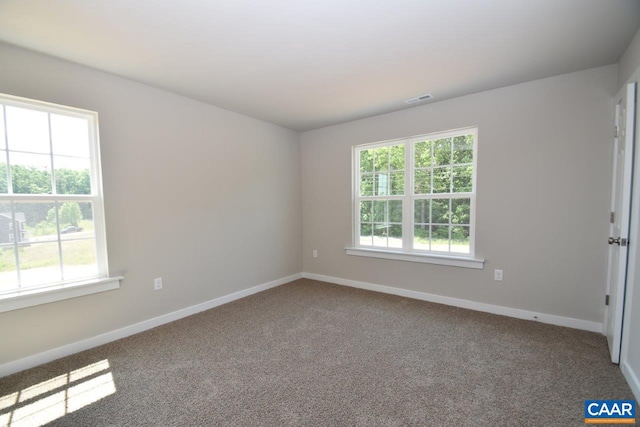 unfurnished room featuring carpet