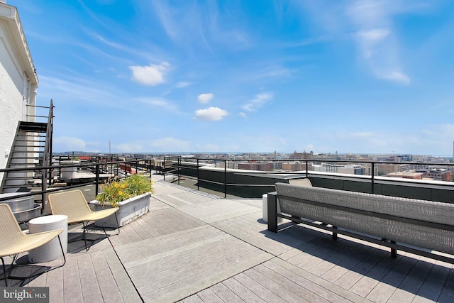 wooden deck featuring an outdoor hangout area