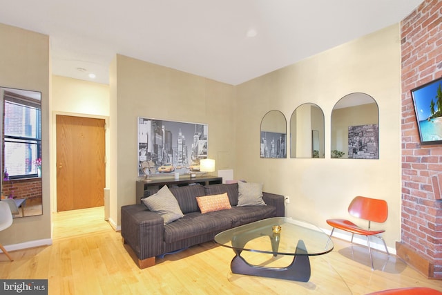 living room featuring light hardwood / wood-style flooring