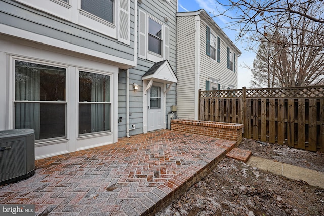 view of patio / terrace featuring central AC