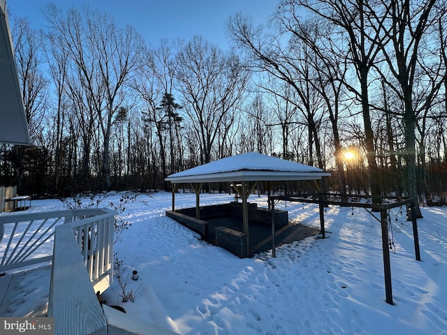 exterior space featuring a gazebo