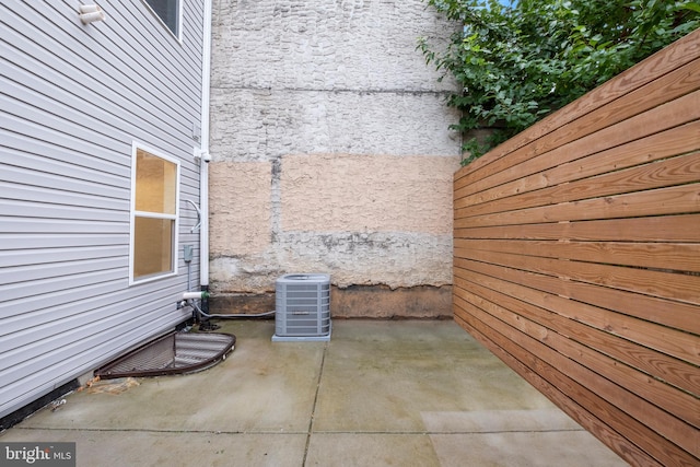 exterior space featuring a patio and central AC unit