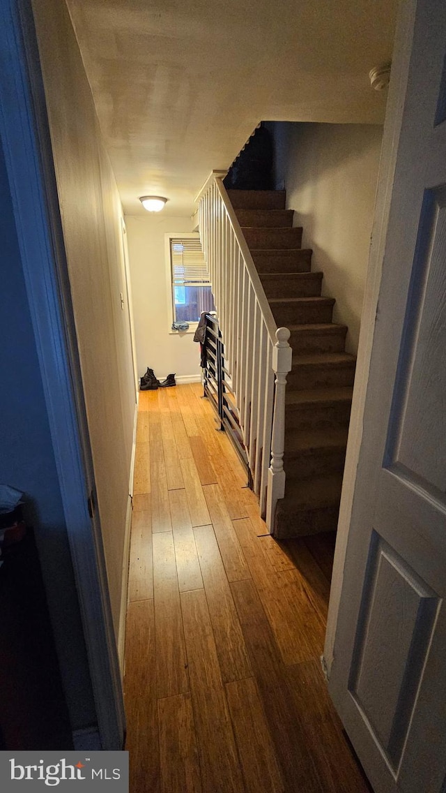 hall featuring light hardwood / wood-style flooring