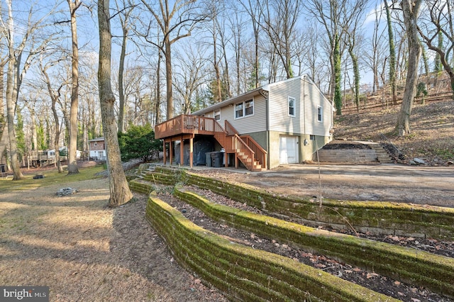 exterior space featuring a wooden deck