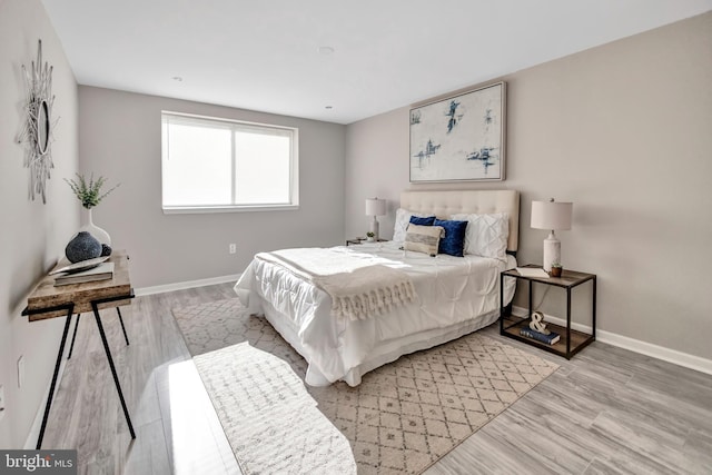 bedroom featuring light wood-type flooring