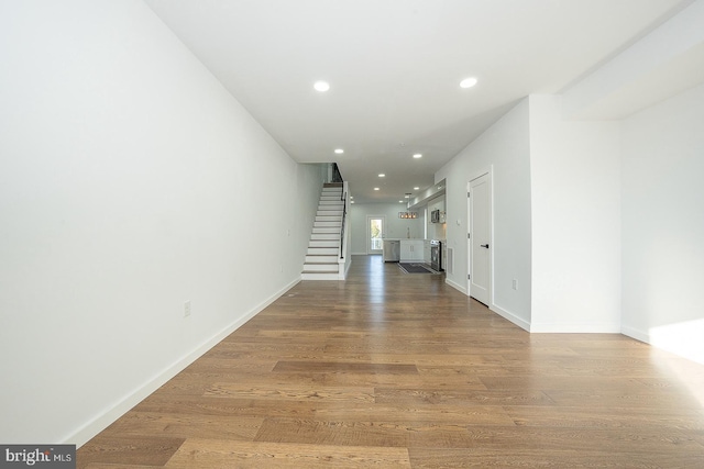 hall featuring wood-type flooring