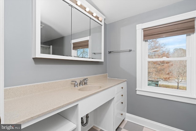 bathroom featuring vanity and plenty of natural light