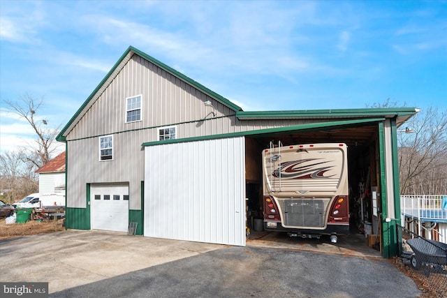 view of home's exterior featuring a garage