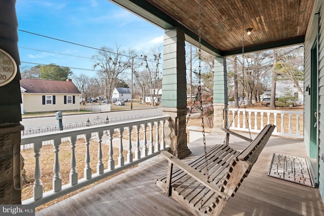 deck with a porch