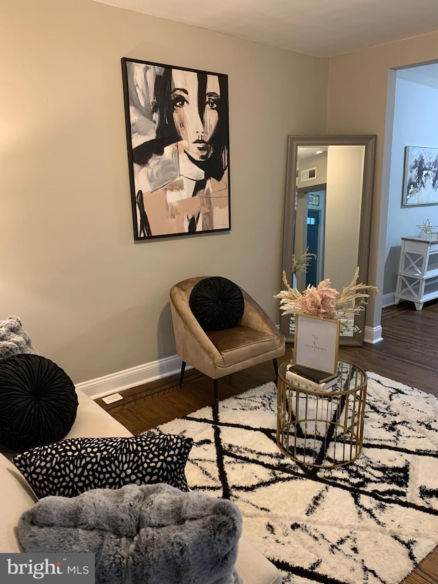 living room featuring hardwood / wood-style floors