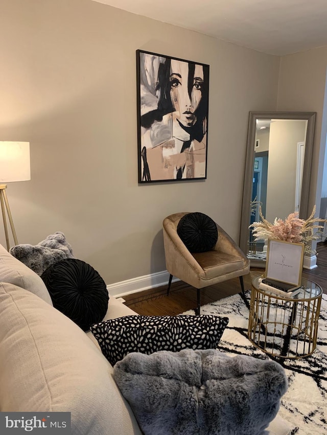 living room featuring wood-type flooring