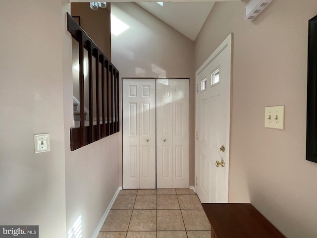 interior space featuring light tile patterned floors