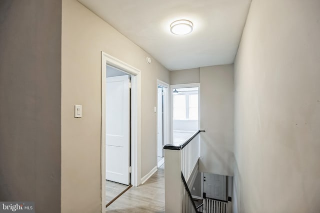 hall featuring light wood-type flooring