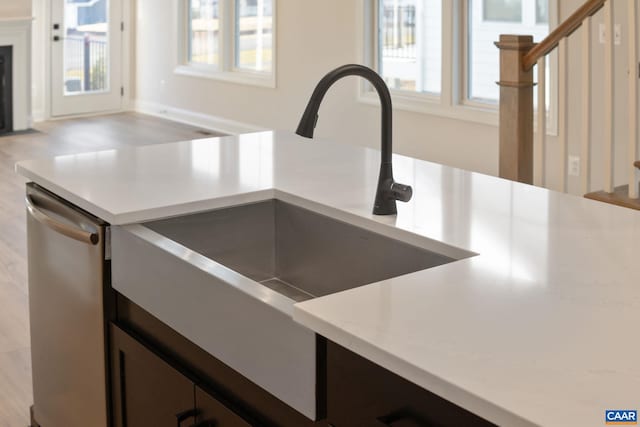 interior details with stainless steel dishwasher