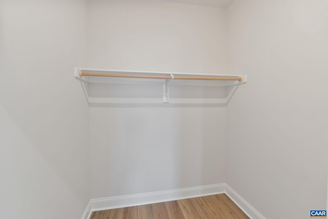 walk in closet featuring wood-type flooring