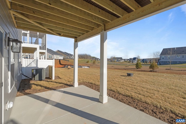 view of patio featuring central AC