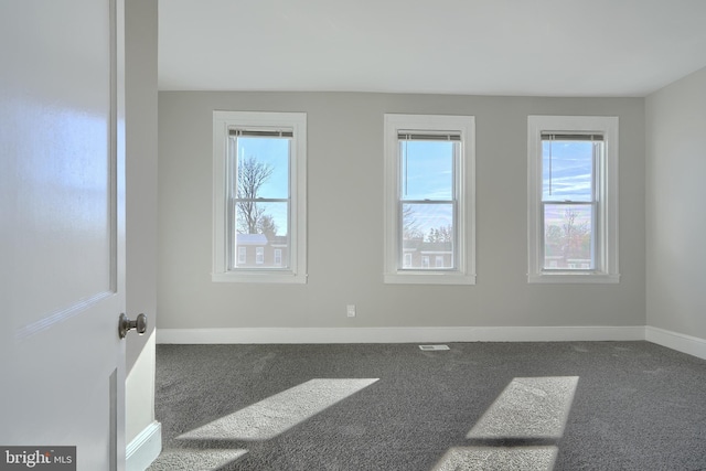 carpeted spare room featuring a healthy amount of sunlight