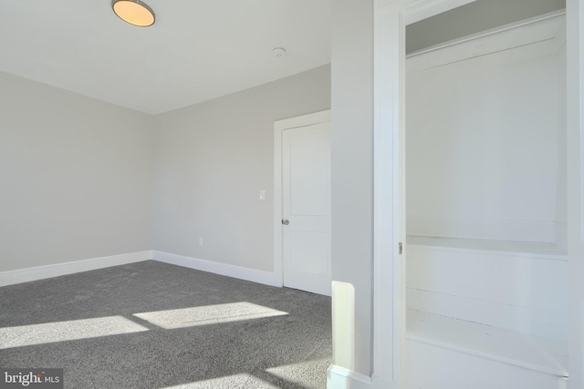 interior space with carpet flooring and a closet