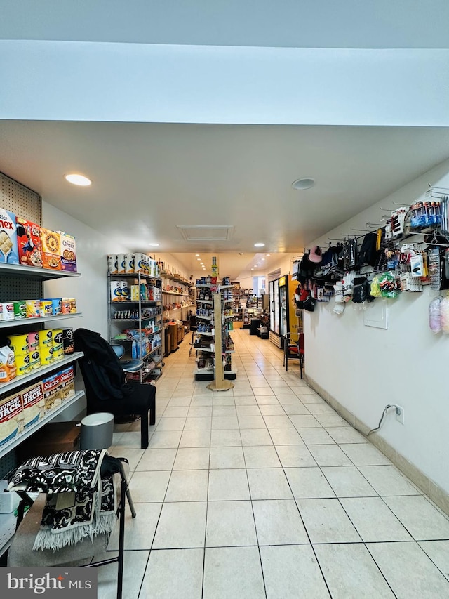 interior space featuring light tile patterned flooring