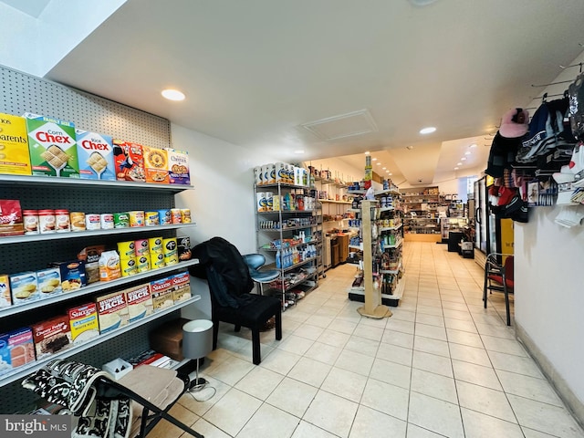 interior space featuring light tile patterned floors