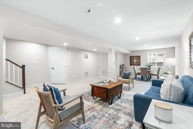 view of carpeted living room