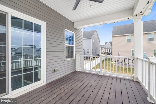 deck featuring ceiling fan