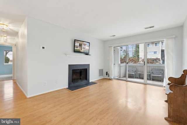 living room with wood-type flooring